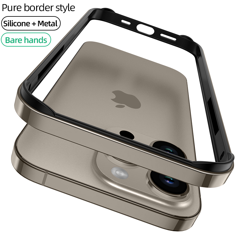 Tech Accessories Iphone - Capa amortecedora cinza titânio natural para