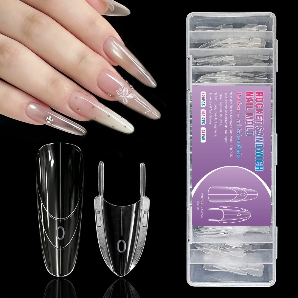 Nail Tech Accessories - 120 peças de moldes de unhas
